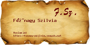 Fónagy Szilvia névjegykártya