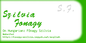 szilvia fonagy business card
